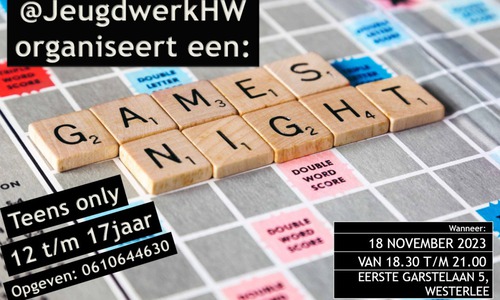 Games Night voor jongeren van 12 - 17 jaar