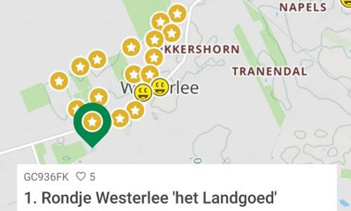 Geocache route door ons dorp