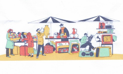 Snuffelmarkt in Tuin van Labyrint